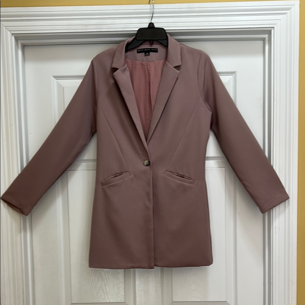 HYFVE long blush pink single button Blazer szM